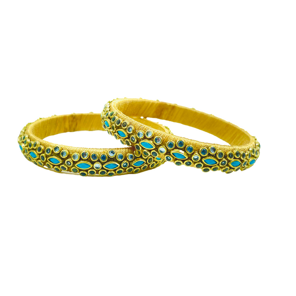 Yaalz Trendy Rich Eye Kundan Stone Work Pair Bangles In Multiple Colors
