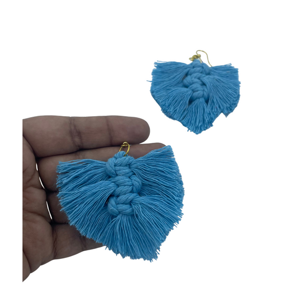 YAALZ Macrame Elegant Weightless Thread Earrings In Leaf Pattern for Kids / Adults For Ethnic / Casual Wears