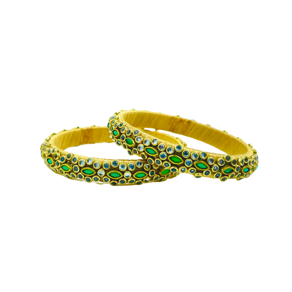 Yaalz Trendy Rich Eye Kundan Stone Work Pair Bangles In Multiple Colors