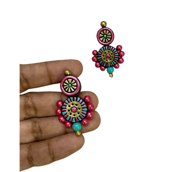 Yaalz Traditional Terracotta Art Earrings in Multiple Colours