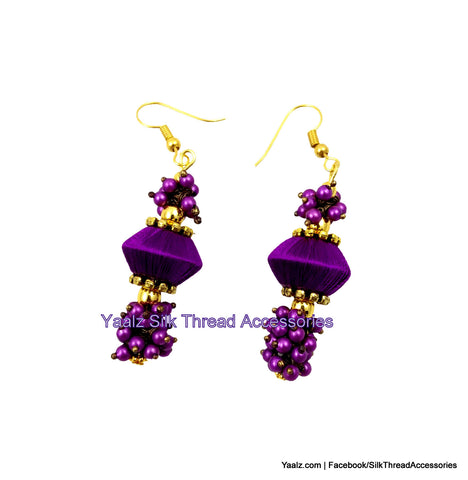 silk thread Bead Earrings 