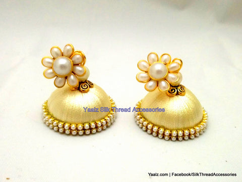 silk thread Pearl Stud Jumka 