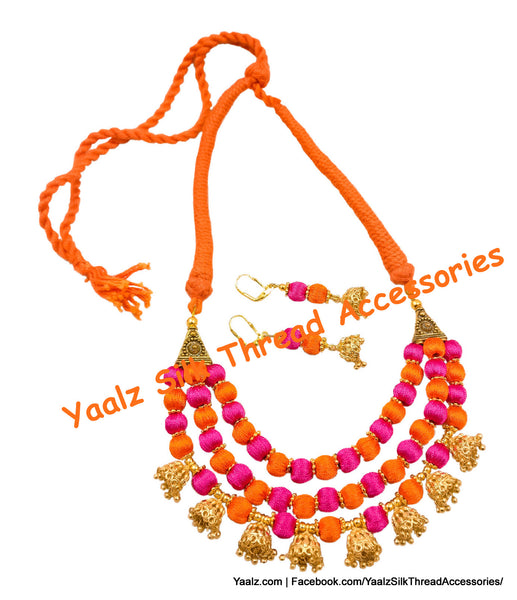 silk thread NECKSET & EARRING 