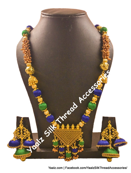 silk thread NECKSET & EARRING 