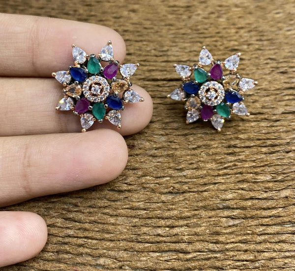 Yaalz Bijouterie Collections - Victoria Stone Stud Earrings In Various Colors
