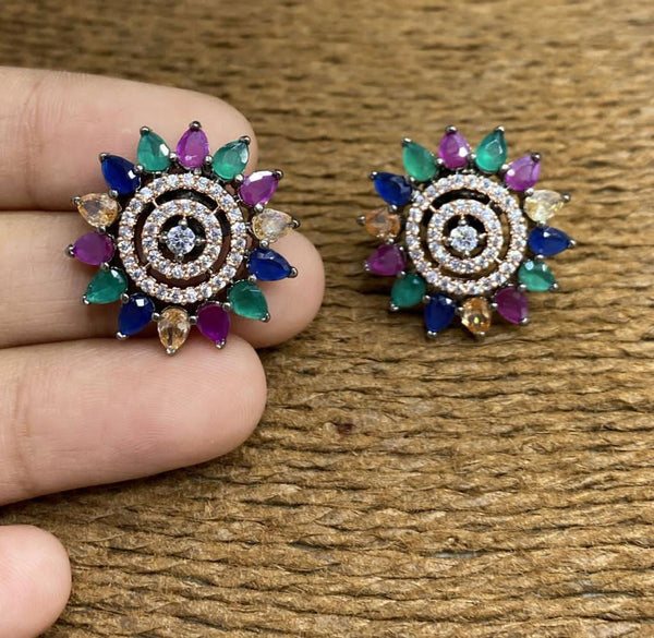 Yaalz Bijouterie Collections - Victoria Stone Stud Earrings In Various Colors