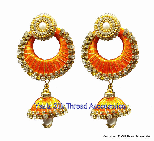 silk thread Chand Bali Earring 