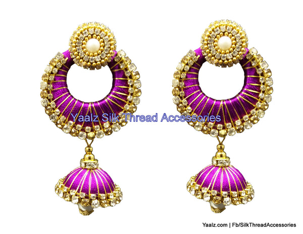 silk thread Chand Bali Earring 
