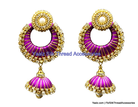 silk thread Chand Bali Earring 