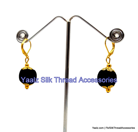 silk thread Bead Earrings 