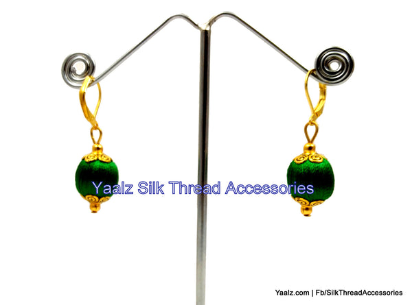 silk thread Bead Earrings 