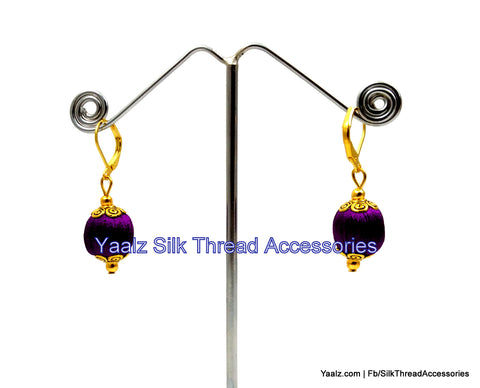 silk thread Bead Earrings 