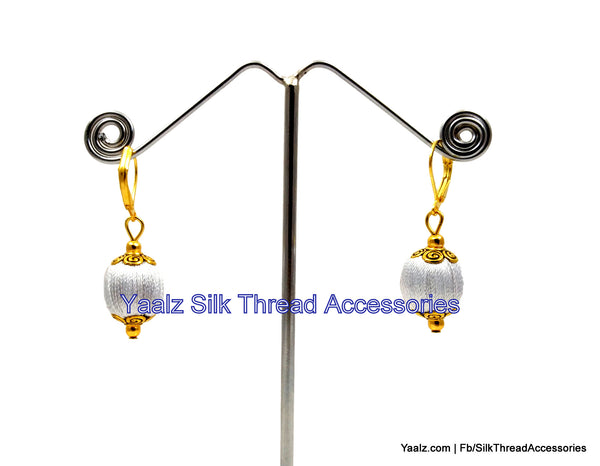silk thread Bead Earrings 
