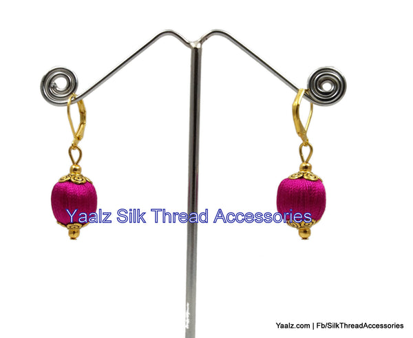 silk thread Bead Earrings 