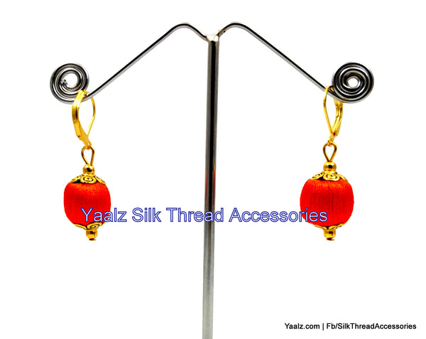 silk thread Bead Earrings 