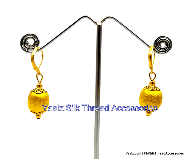 silk thread Bead Earrings 
