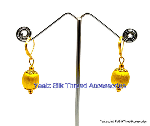 silk thread Bead Earrings 