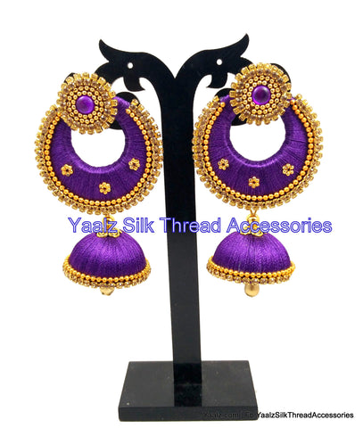 silk thread Chand Bali Earring 