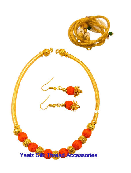 silk thread NECKSET & EARRING 